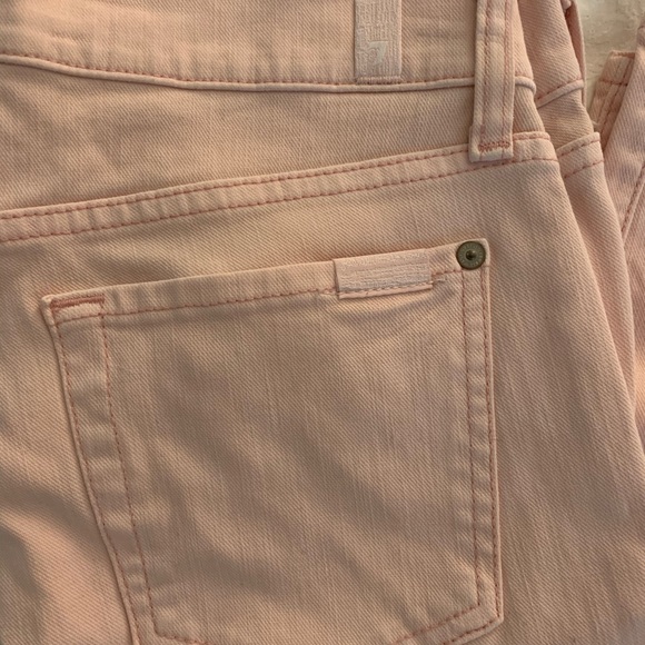 7 For All Mankind Cropped Skinny Pink - Picture 3 of 5